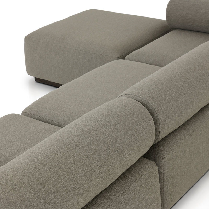 Lenox Modular Chaise Sectional, Brown Polypropylene/Olefin