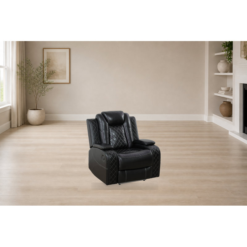 Fauteuil inclinable modulaire en cuir noir