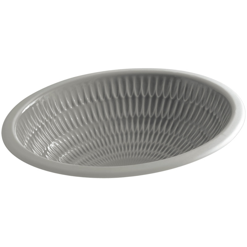 Ricochet Vitreous China Oval Undermount Bathroom Sink, Translucent Cashmere