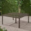 Table de salle à manger d'extérieur moderne en aluminium, carré de 60,1 po, noir lustré avec motif tissé, rouille, 8 sièges pour terrasse, finition, rouille, siège