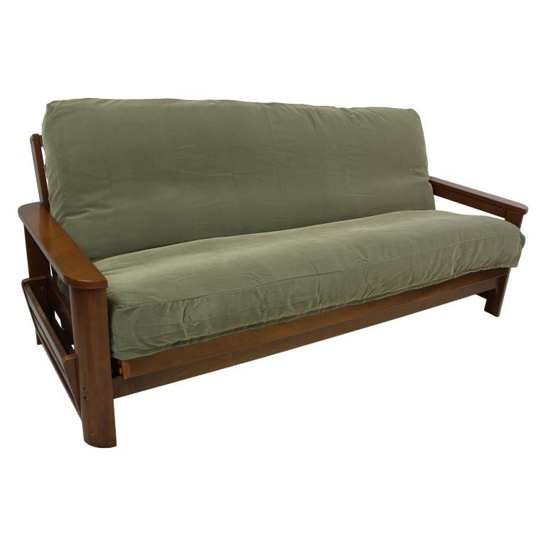 Housse pour futon à coussins carrés/rectangulaires, H 54 po x l 75 po x P 8 po, Émeraude