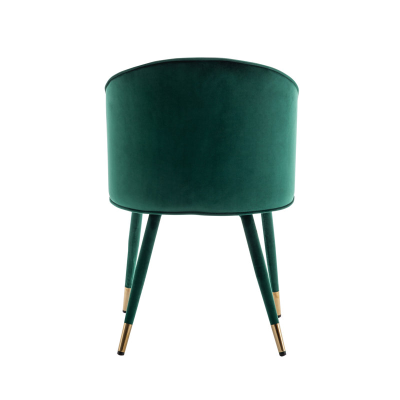 Chaise de salle à manger rembourrée en velours Mablethorpe, Vert