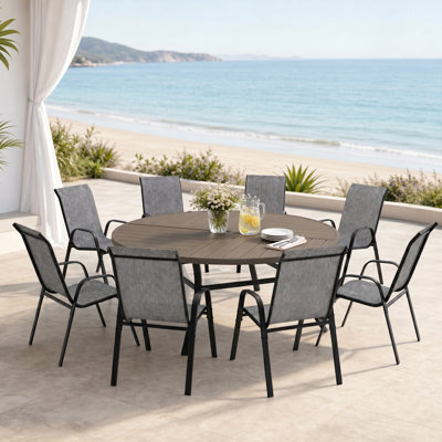Boatwright With Stackable Textilene Chairs