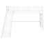 Lit mezzanine bas blanc avec glissoire amovible-676651608-676651609