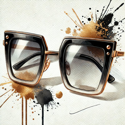 Chic Splatter Sunglasses Wrapped Canvas Wall Art
