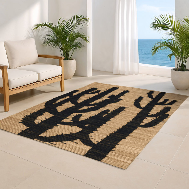 Tapis intérieur et extérieur noir Nature, Rectangulaire 8 pi x 10 pi