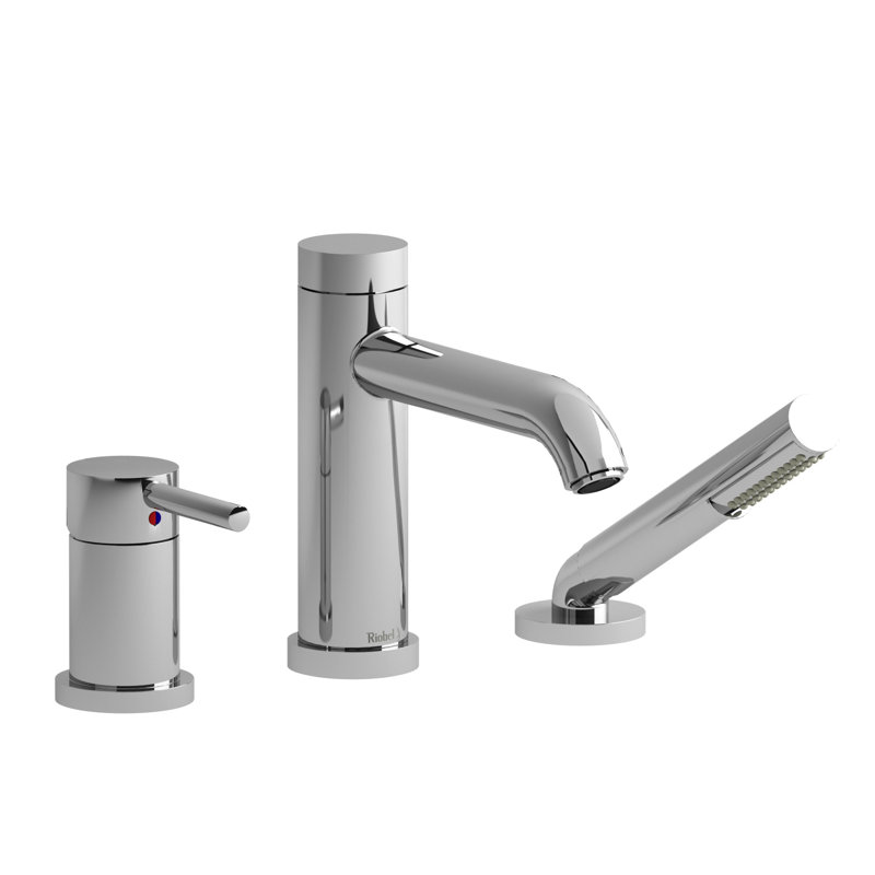 Garniture de robinet de baignoire à pression équilibrée à 3 trous Retro, Chrome