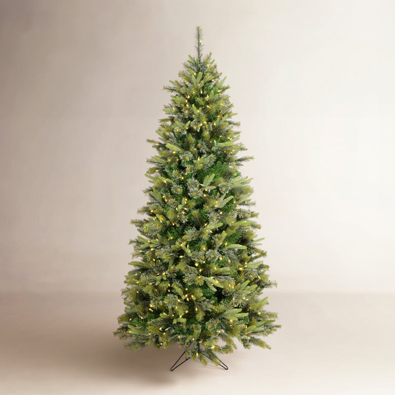 Cashmere Green Pine Artificial Christmas Tree with Stand, 9.5' H, Warm White LED