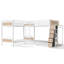 Lit superposé quadruple en métal avec tiroirs de rangement, armoire et étagères ouvertes, 4 lits simples, blanc-544169462