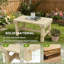Banc de jardin en bois semi-circulaire (naturel)