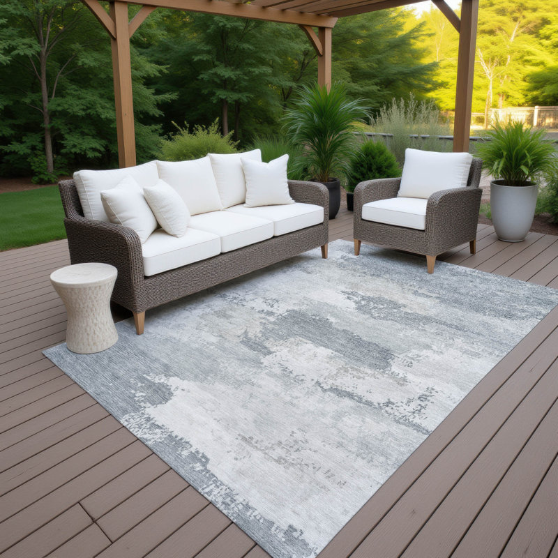 Machine Washable Indoor/Outdoor Karr ACN2372 Abstract Rug, Rectangle 2'6" x 3'10"