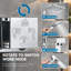 Système de douche chromé à température contrôlée numérique – Acier inoxydable et ABS, ensemble de douche mural carré avec douchette à main, pistolet de douche, robinet mitigeur monocommande et tablette