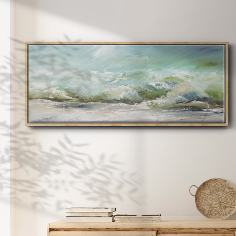 The Wave V1 - Toile encadrée, H 24 po x l 60 po x P 1,5 po, Naturel