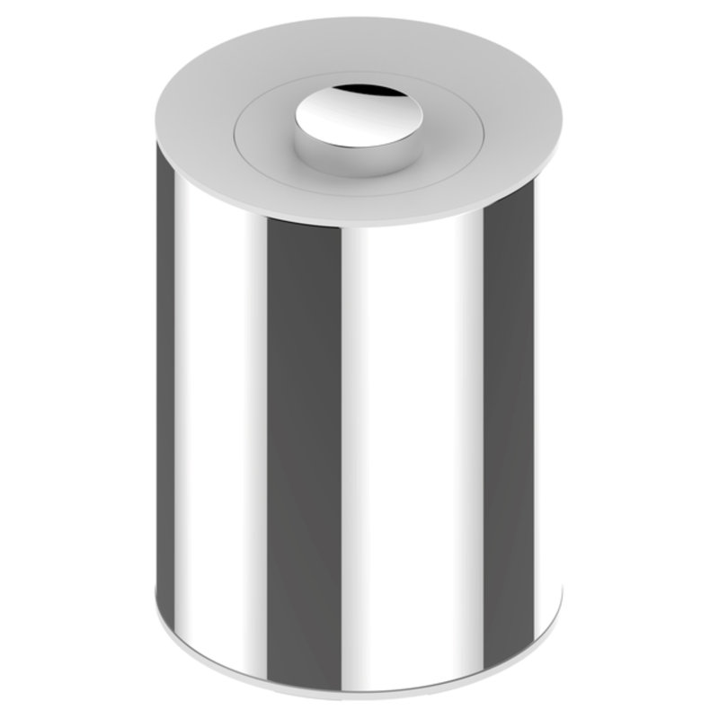 Steel Open Kitchen Trash Can - 5L, Chrome/White
