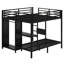 Structure de lit superposé avec garde-robe intégrée et bureau pliable