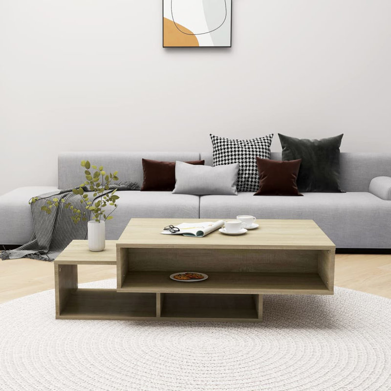 Godding Pedestal Coffee Table with Storage, Sonoma Oak