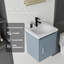 Meuble-lavabo flottant peu encombrant avec lavabo en céramique et portes à fermeture en douceur-133668318