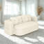 Canapé 78,7 po moderne 2-en-1 pliable avec couverture fonctionnelle et 2 coussins moelleux, canapé confortable en velours côtelé moelleux, canapé-lit convertible, canapé à siège profond pour le salon, la chambre à coucher, beige.-119321267