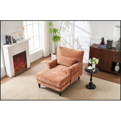 Modern Chaise Lounge, Upholstered Indoor Leisure Sofa Recliner, Comfortable Chair Sleeper for Various Rooms by Ivy Bronx