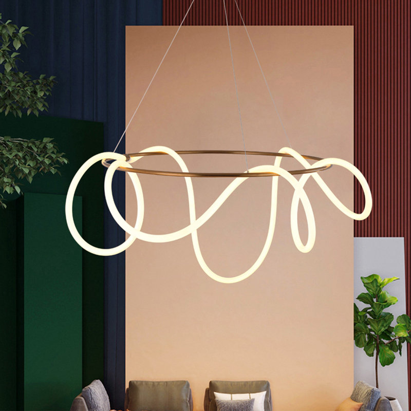 Luminaire suspendu linéaire unique à 1 lumière DEL, H 47,2 po x l 24 po x P 24 po