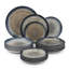 Service de vaisselle en porcelaine bleue et brune Artisan Reactive Glaze (service de 18 pièces pour 6 personnes)