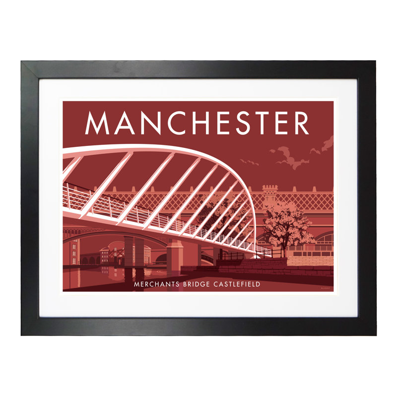 Manchester 5 by Stephen Millership - Print, Black, 33.5cm H x 43.5cm W x 2.2cm D