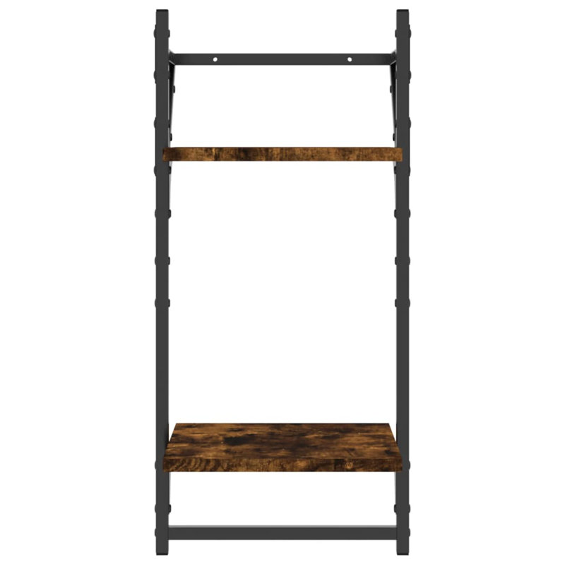 vidaXL Wall Shelf Set with Bars Storage Display Shelf Engineered Wood