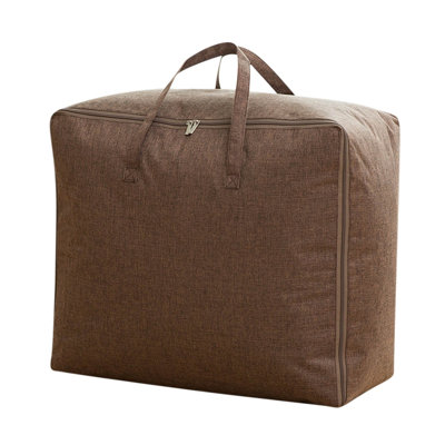 Large Reusable Storage Bags With Strong Handles & Zippers, Heavy Duty Washable Moving Bag, Closet, Underbed Organizer For Bedding, Blanket