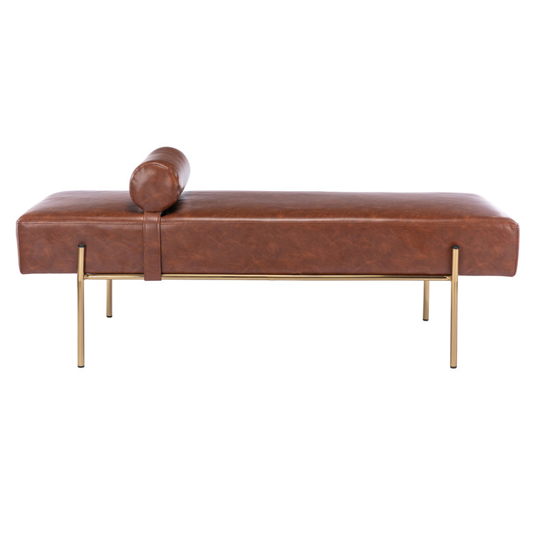 Banc en cuir Haye, Brun