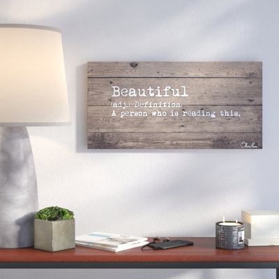 Impression d’art textuel sur toile rustique Dictionary define beautiful par Olivia rose