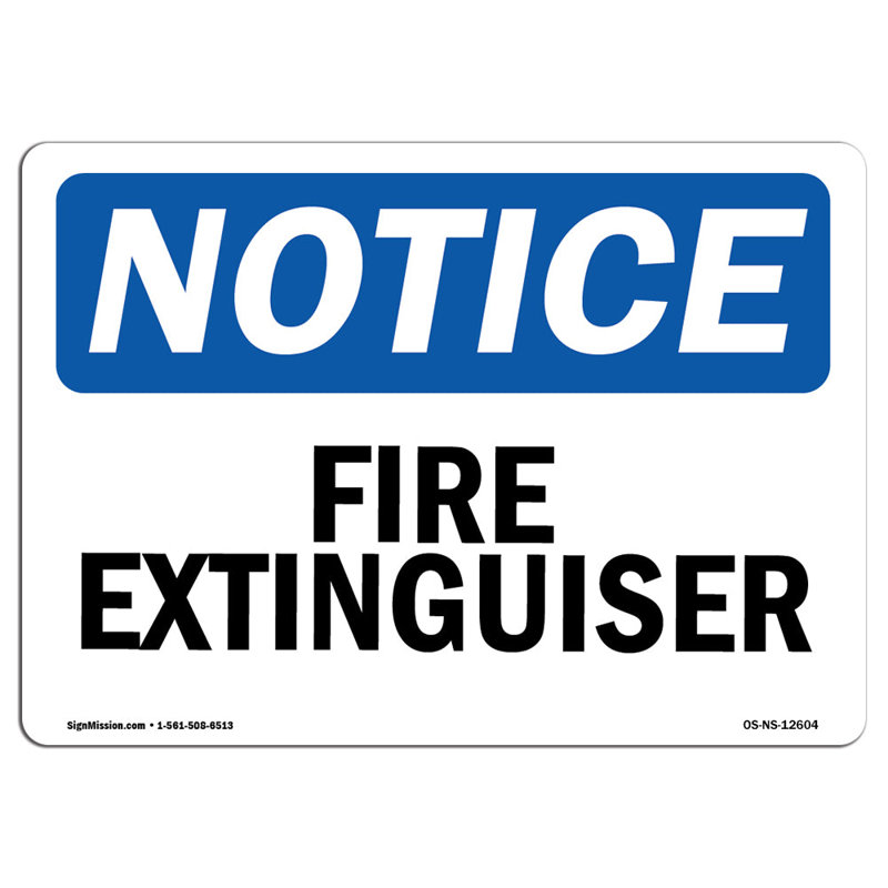 Enseigne d'extincteur en aluminium 18 x 24, H 18 po x l 24 po x P 0,1 po