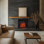 Insertion de foyer électrique 33 "avec son craquelé de feu Puraflame Ayame, télécommande, 750 / 1500W, noir