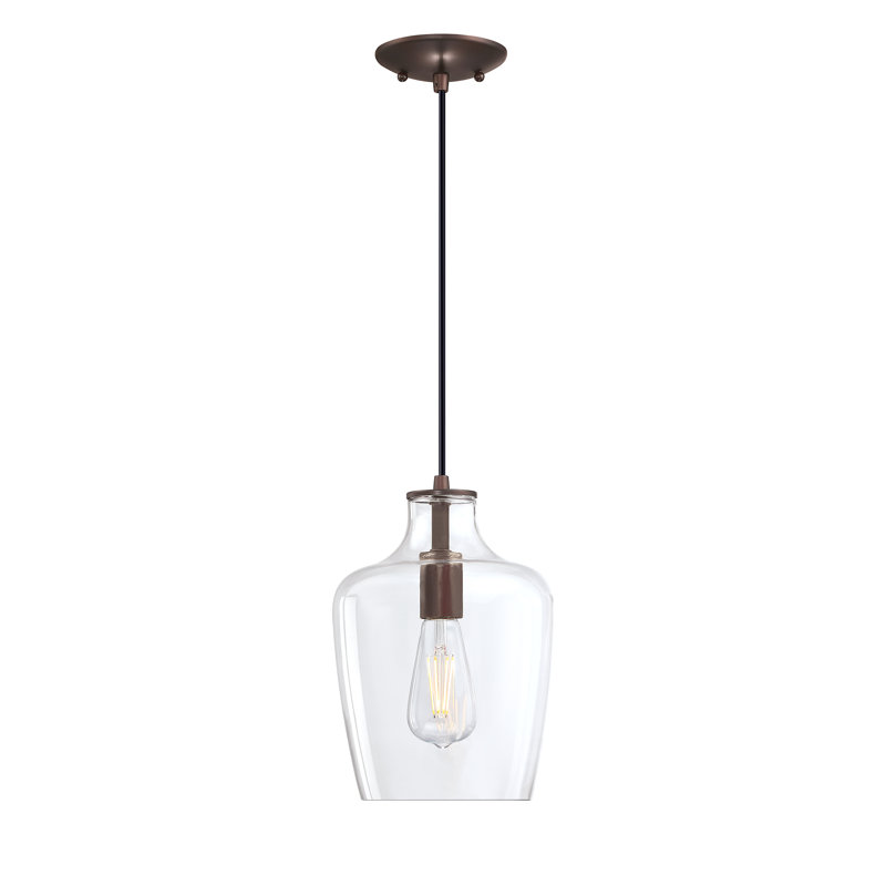 Luminaire suspendu simple à 1 lumière Amiliana, Bronze