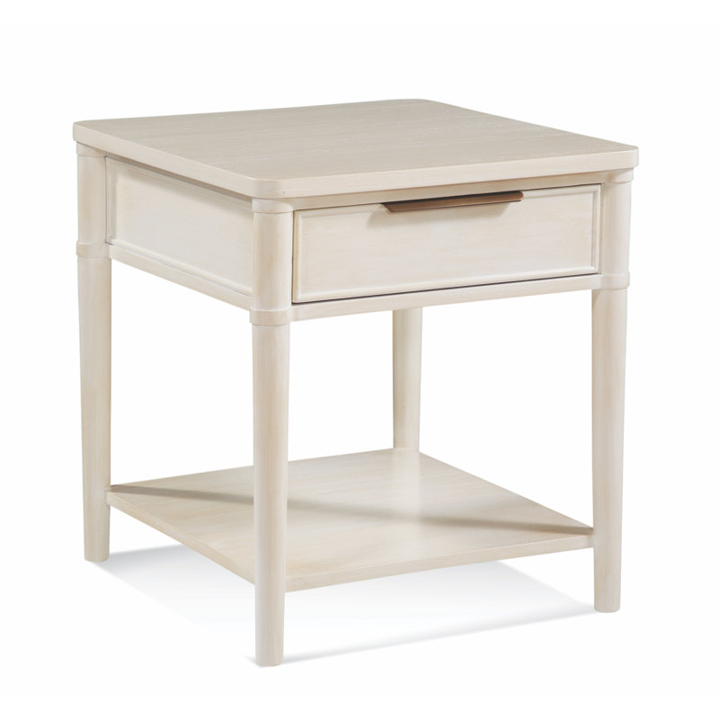 Clair Solid Wood End Table, Bisque