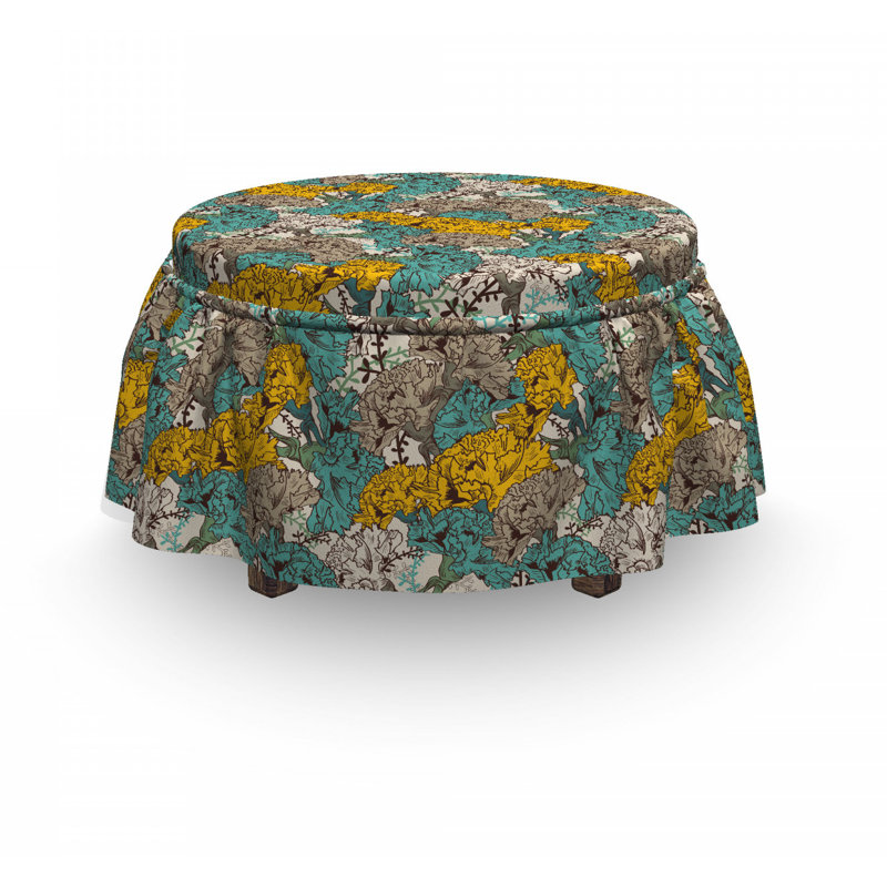 Housse pour repose-pieds en fleur de oeillets