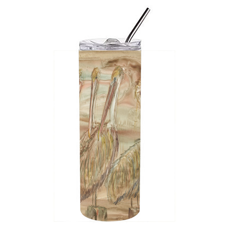 A50EE8678A9041C4B2E1D08FCD4D6A34 de verre 20 oz à double paroi en acier inoxydable brun pelicans