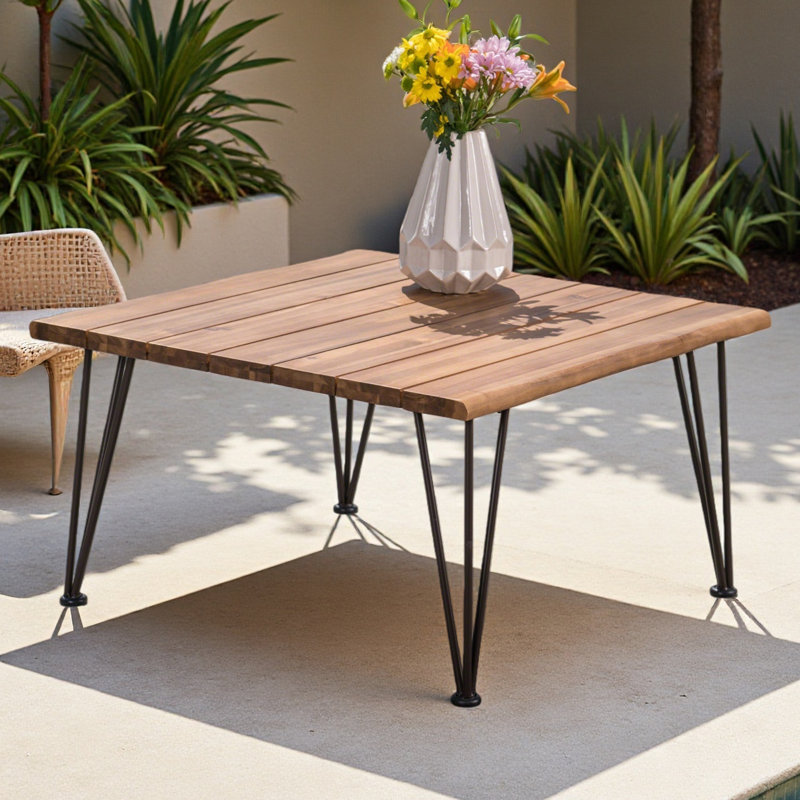 INDUSTRIAL WOOD AND METAL COFFEE TABLE