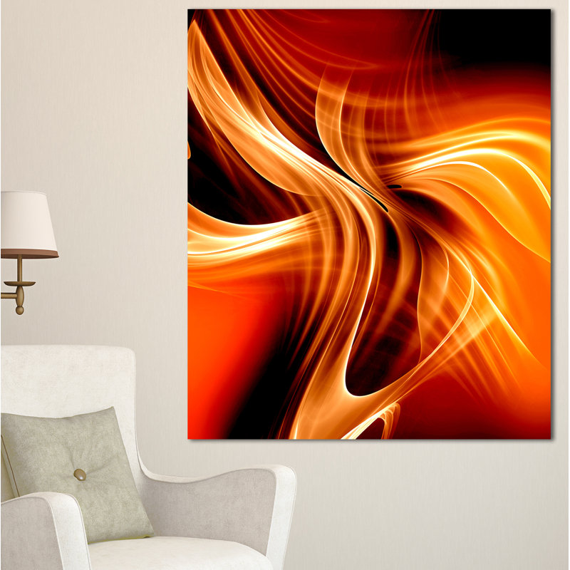 «Orange Abstract Warm Fractal Design», impression sur toile tendue, H 20 po x l 12 po x P 1po