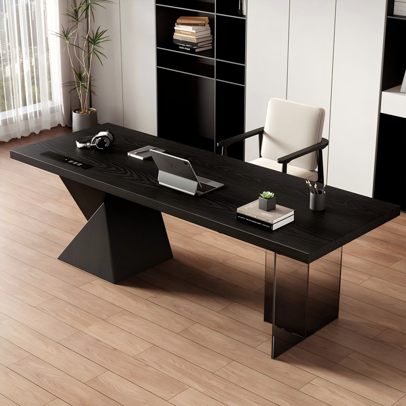 Bureau 78,74 "rectangulaire en pin noir, 29.53" H x 78.74" W x 31.5" D
