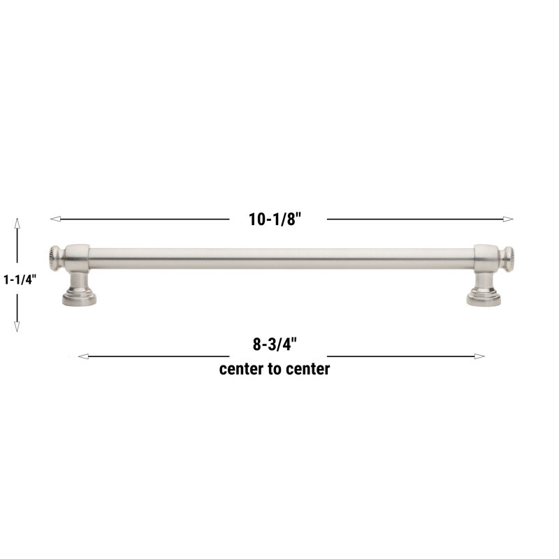 Poignée barre GlideRite 8-3 / 4 po (224mm) GlideRite, Nickel satiné
