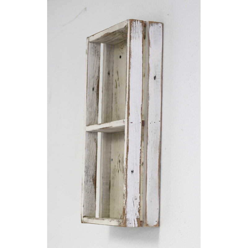 Bateman Cedar Accent Shelf, White, 24" H x 10" W x 4" D