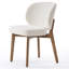 Chaise de salle à manger rembourrée de 20,1 po de largeur, fauteuil d'appoint à haut dossier, sans accoudoirs et pieds en bois massif pour salle à manger, meuble-lavabo, beige, ensemble de 2-436899594