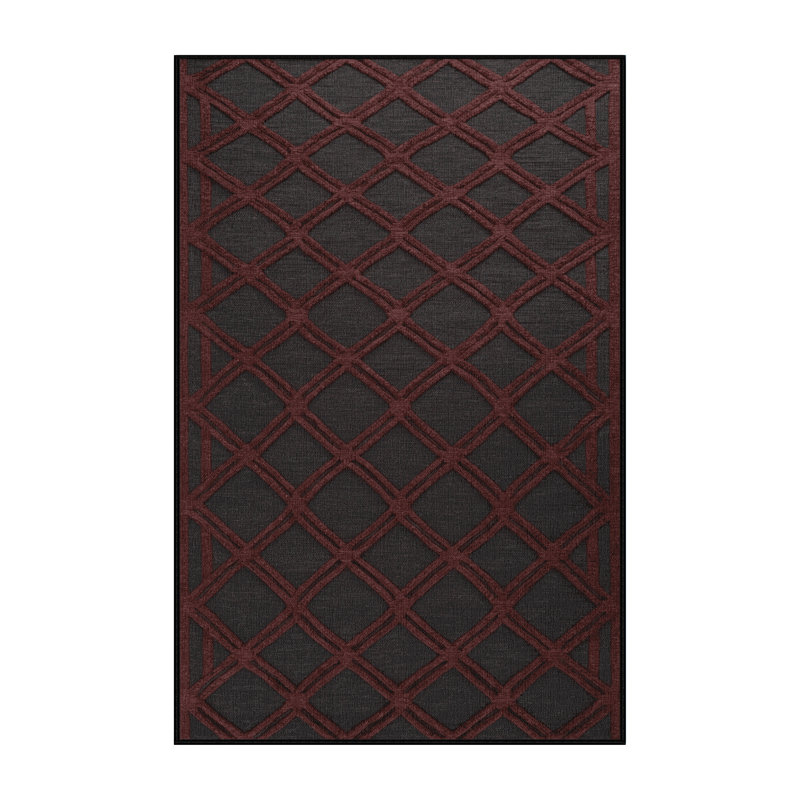 Tapis brun treillis lavable à la machine, Rectangulaire 2 pi x 3 pi