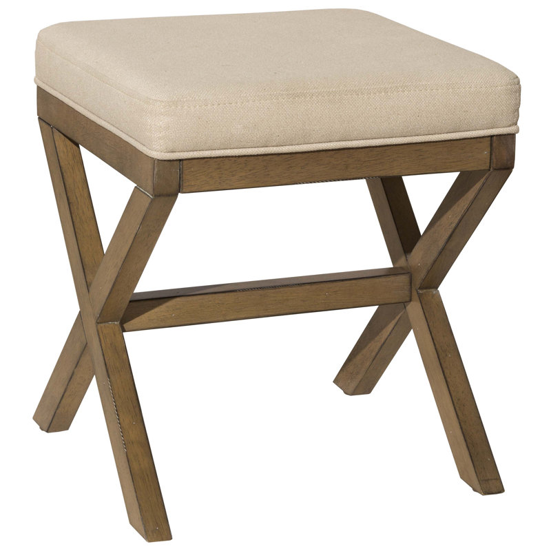 Keane  Backless Wood Vanity Stool