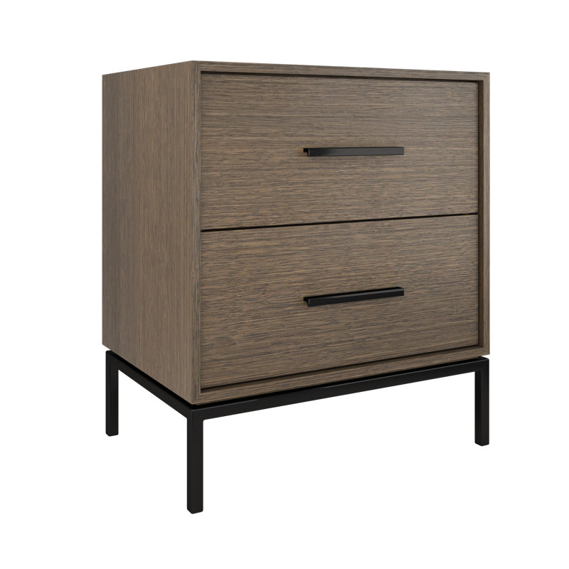 Rift White Oak Two-Drawer Single Bath Vanity, Smoked Modern, Matte Black, 30"