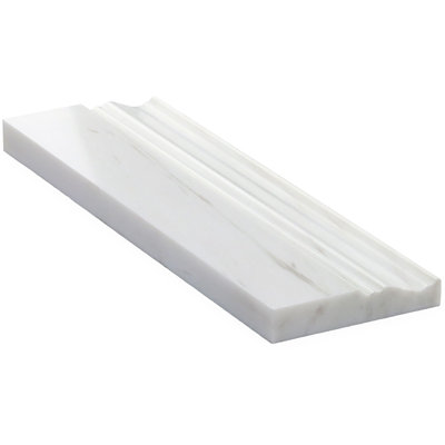 Carreau de 12 po x 0,37 po avec passe-tringle en marbre blanc
