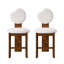 Ensemble de tabourets de bar Mid-Century en bois d'hévéa au design sculptural et au confort moelleux