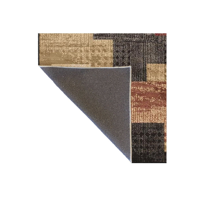 Colorful Rectangular Patterned Woven Base Machine Washable Rug, Runner 4'11" x 9'10" Rug Pad Included
