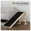 Rampe pour animaux de compagnie pour lit et canapé, structure en bois naturel avec housse en polyester noir
