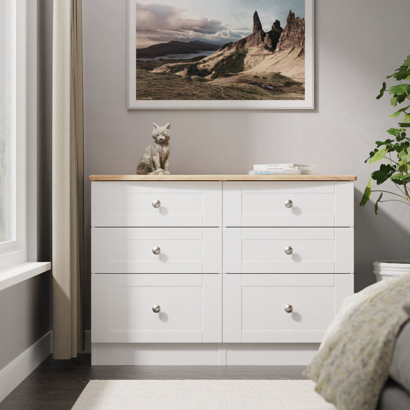 112cm W 6 - Drawer Chest of Drawers, White